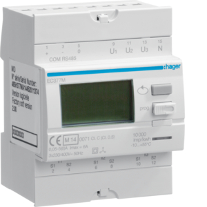 Hager EC377M Energiezähler 3-Phasig,über Wandler bis 3000A, Modbus, MID, RS485