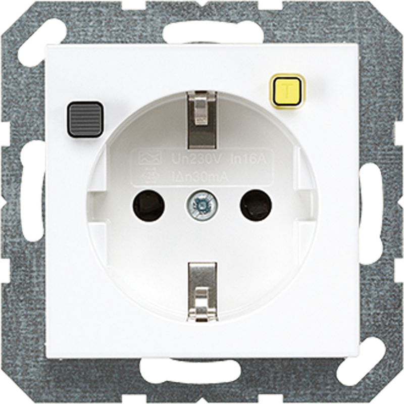 JUNG A5520.30WW FI-SCHUKO Steckdosen-Einsatz Alpinweiß JUNG A5520.30WW FI-SCHUKO Steckdosen-Einsatz Alpinweiß