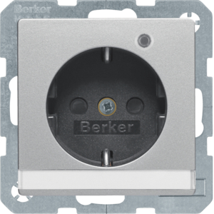 Berker 41106084 Steckdose SCHUKO mit Kontroll-LED, BSF und erh.BS Q.1/Q.3 Alu Samt, Lackiert