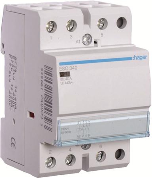 Hager ESC340 Installationsschütze 40A 3 Schließer 230V