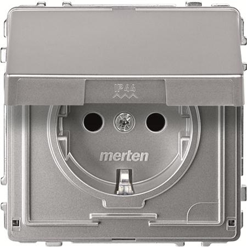 Merten MEG2310-7260 Schuko Steckdosen-Einsatz mit Klappdeckel Aluminium Merten MEG2310-7260 Schuko Steckdosen-Einsatz mit Klappdeckel Aluminium