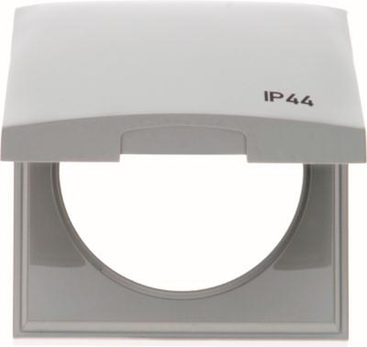 Berker 918282597 Rahmen mit Klappdeckel und Aufdruck "IP44", Integro Flow, Grau Glänzend Berker 918282597 Rahmen mit Klappdeckel und Aufdruck "IP44", Integro Flow, Grau Glänzend