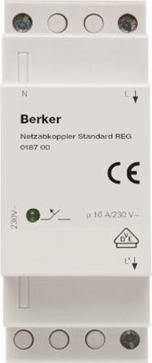 Berker 18700 Netzabkoppler Standard REG Hauselektronik Lichtgrau