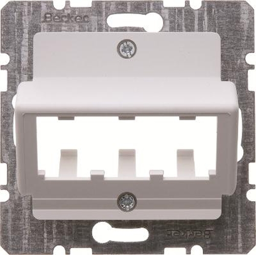 Berker 14271909 Zentralplatte für 3 MINI-COM Module Zentralplattensystem Polarweiß, Matt/Samt