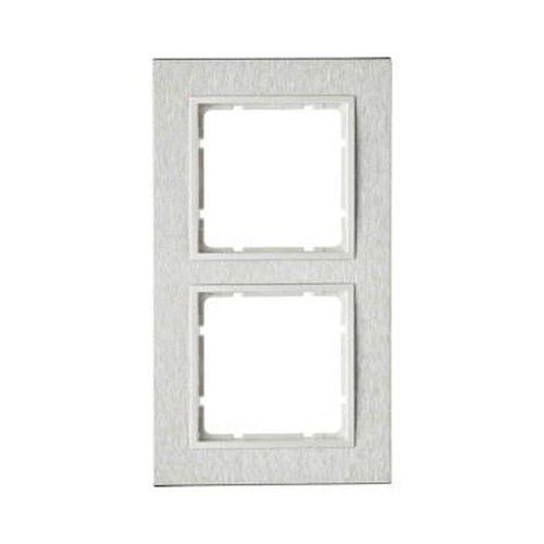 Berker 10223609 Rahmen 2Fach Waagerecht B.7 Edelstahl/Polarweiß Berker 10223609 Rahmen 2Fach Waagerecht B.7 Edelstahl/Polarweiß