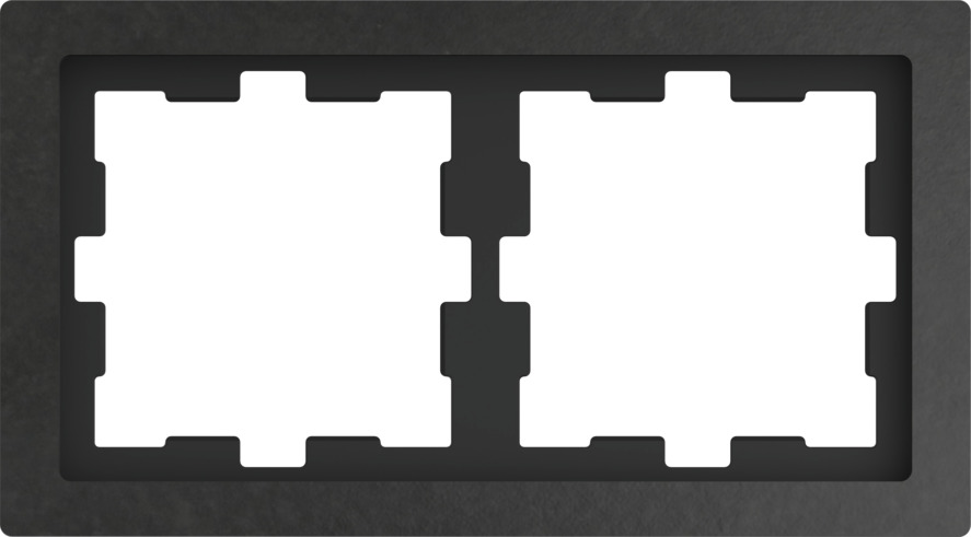 Merten MEG4020-6547 Rahmen 2-Fach D-Life-Glas/Stein Schiefer Geschliffen