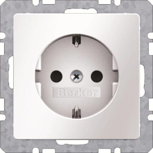 Berker 41436089 Steckdose SCHUKO Q.1/Q.3 Polarweiß, Samt