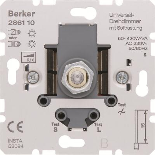 Berker 286110 Universal-Drehdimmer Einsätz mit Softrastung Hauselektronik Berker 286110 Universal-Drehdimmer Einsätz mit Softrastung Hauselektronik