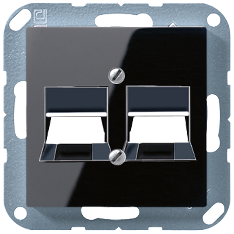 JUNG A569-2NWESW Abdeckung 2-Loch für Modular-Jack-Steckbuchsen
 Schwarz JUNG A569-2NWESW Abdeckung 2-Loch für Modular-Jack-Steckbuchsen
 Schwarz