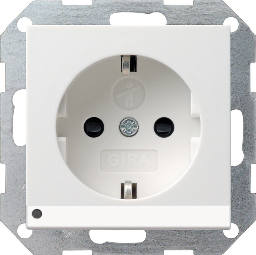 GIRA 417003 Steckdosen-Einsatz mit LED Reinweiß-Glänzend GIRA 417003 Steckdosen-Einsatz mit LED Reinweiß-Glänzend