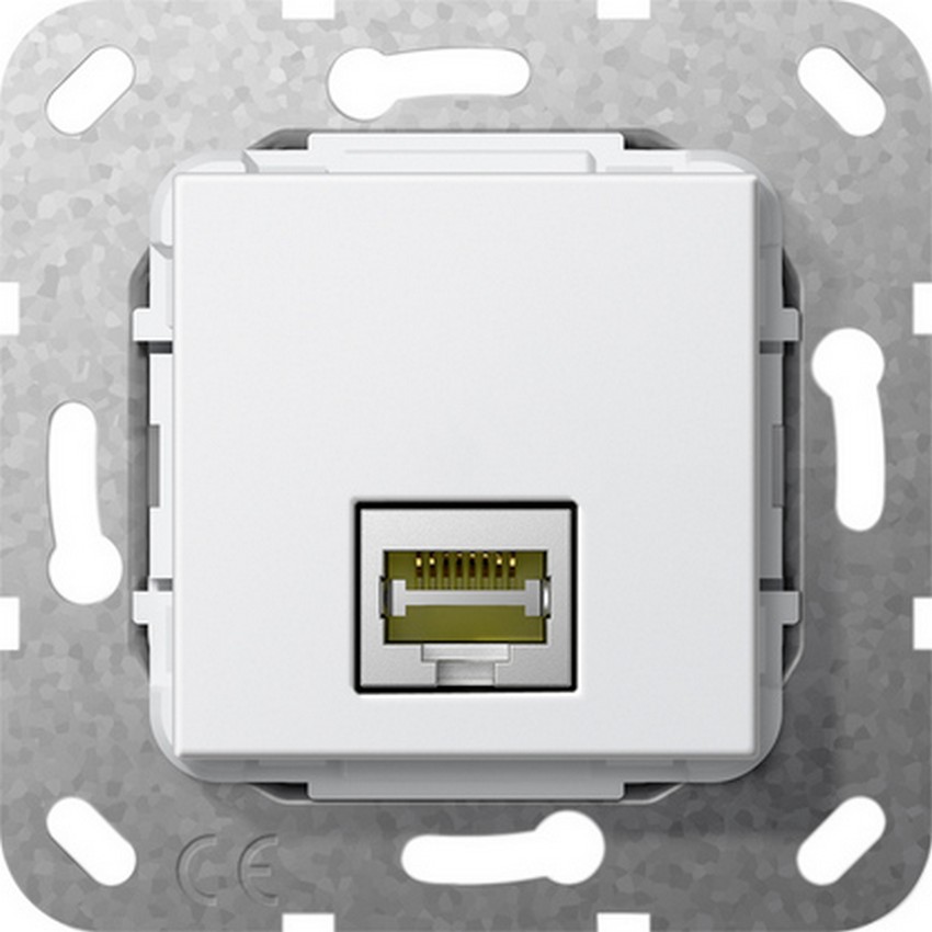 GIRA 569603 Einsatz Modular-Jack Cat6a 1-Fach Schneidklemmtechnik Reinweiß-Glänzend GIRA 569603 Einsatz Modular-Jack Cat6a 1-Fach Schneidklemmtechnik Reinweiß-Glänzend