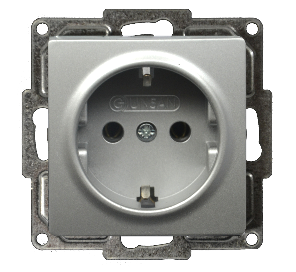 Moderna Steckdosen-Einsatz Silber Moderna Steckdosen-Einsatz Silber