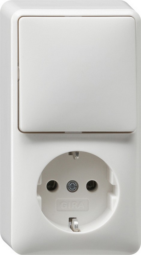 GIRA 017613 AP Kombi Wechselschalter/Steckdose Reinweiß GIRA 017613 AP Kombi Wechselschalter/Steckdose Reinweiß