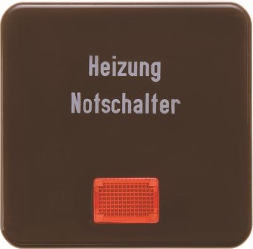 Berker 156801 Wippe 'Heizung' mit roter Linse wg Up IP44 Braun, Glänzend