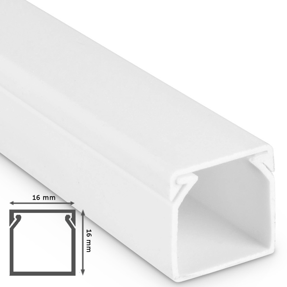 Kabelkanal 16x16x1900mm Weiß Kabelkanal 16x16x1900mm Weiß