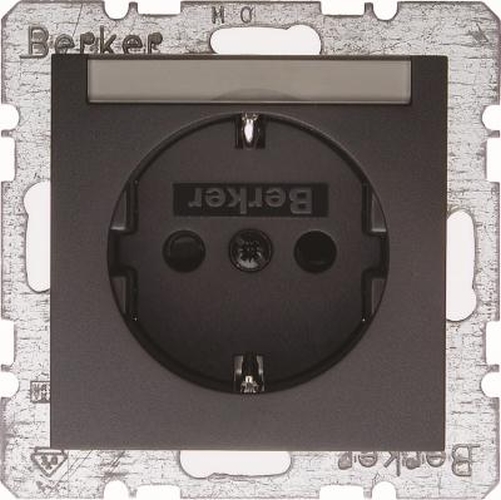 Berker 41491606 Steckdose SCHUKO mit Beschriftungsfeld u. erh.BS B.3/B.7 Anthrazit, Matt Berker 41491606 Steckdose SCHUKO mit Beschriftungsfeld u. erh.BS B.3/B.7 Anthrazit, Matt