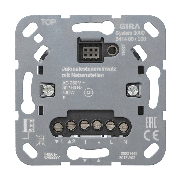 Gira 541400 Jalousiesteuereinsatz mit Nebenstelle System 3000