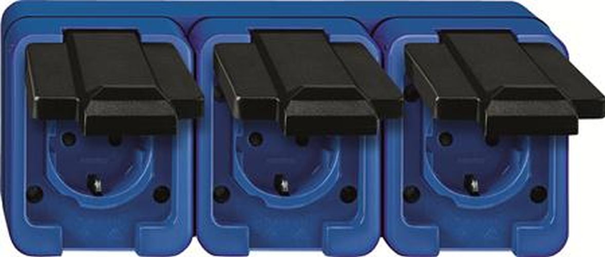 Merten 229375 Dreifach-Steckdose Waagerecht Blau Merten 229375 Dreifach-Steckdose Waagerecht Blau