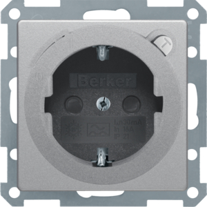 Berker 47086084 Steckdose SCHUKO mit FI-Schutzschalter u. erh.BS Q.1/Q.3 Alu Samt, Lackiert Berker 47086084 Steckdose SCHUKO mit FI-Schutzschalter u. erh.BS Q.1/Q.3 Alu Samt, Lackiert