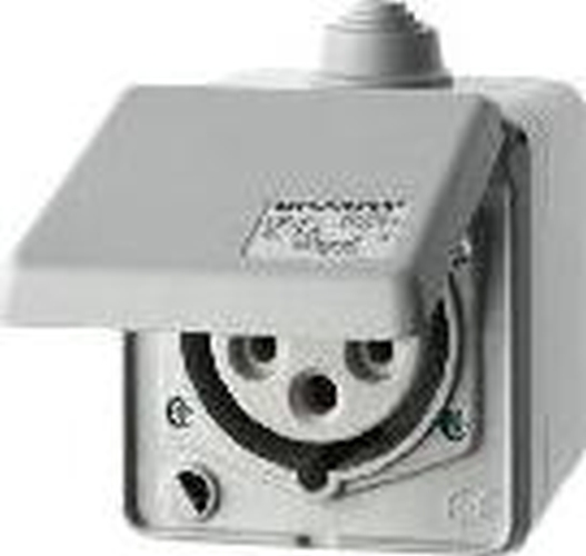 Berker 558001 CEE Steckdose 5-polig Ap 16 A mit Klappdeckel Verbindungssysteme Lichtgrau Berker 558001 CEE Steckdose 5-polig Ap 16 A mit Klappdeckel Verbindungssysteme Lichtgrau