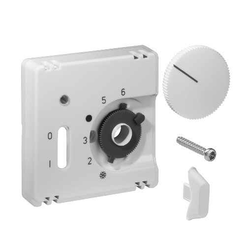 Alre Deckelset 55 x 55 mm (Schalter EIN/AUS Led) Reinweiß Glänzend 50x50