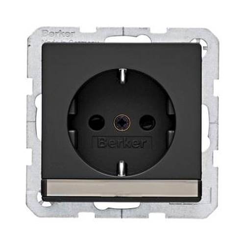 Berker 41496086 Steckdose SCHUKO mit Beschriftungsfeld u. erh.BS Q.1/Q.3 Anthrazit, Samt Berker 41496086 Steckdose SCHUKO mit Beschriftungsfeld u. erh.BS Q.1/Q.3 Anthrazit, Samt