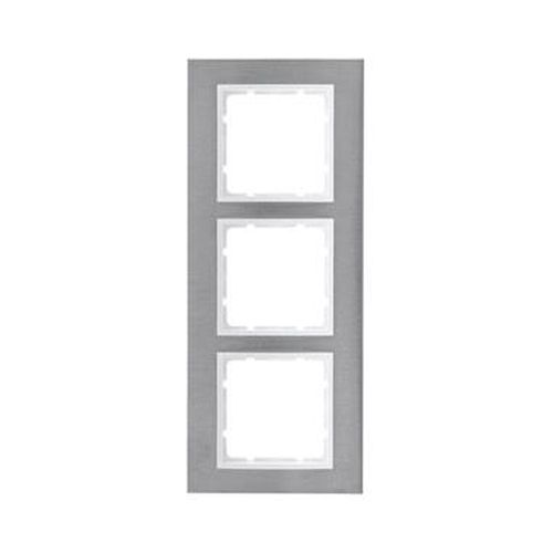 Berker 10133609 Rahmen 3Fach B.7 Edelstahl/Polarweiß Berker 10133609 Rahmen 3Fach B.7 Edelstahl/Polarweiß