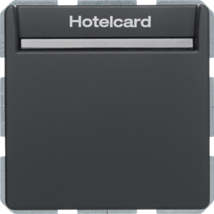 Berker 16406096 Relais-Schalter mit Zentralstück für Hotelcard Berker Q.1/Q.3 Anthrazit Samt