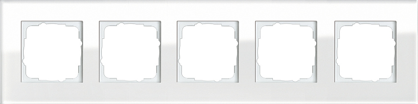 GIRA 021512 Rahmen 5-Fach Esprit Glas Weiß GIRA 021512 Rahmen 5-Fach Esprit Glas Weiß