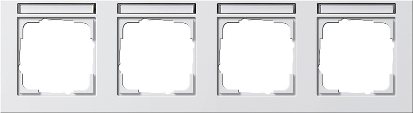 GIRA 109429 Rahmen 4-Fach mit Beschriftungsfeld Waagerecht E2 Reinweiß-Glänzend