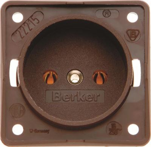 Berker 961842501 Steckdose ohne Schutzkontakt Integro Einsätze Braun, Matt Berker 961842501 Steckdose ohne Schutzkontakt Integro Einsätze Braun, Matt