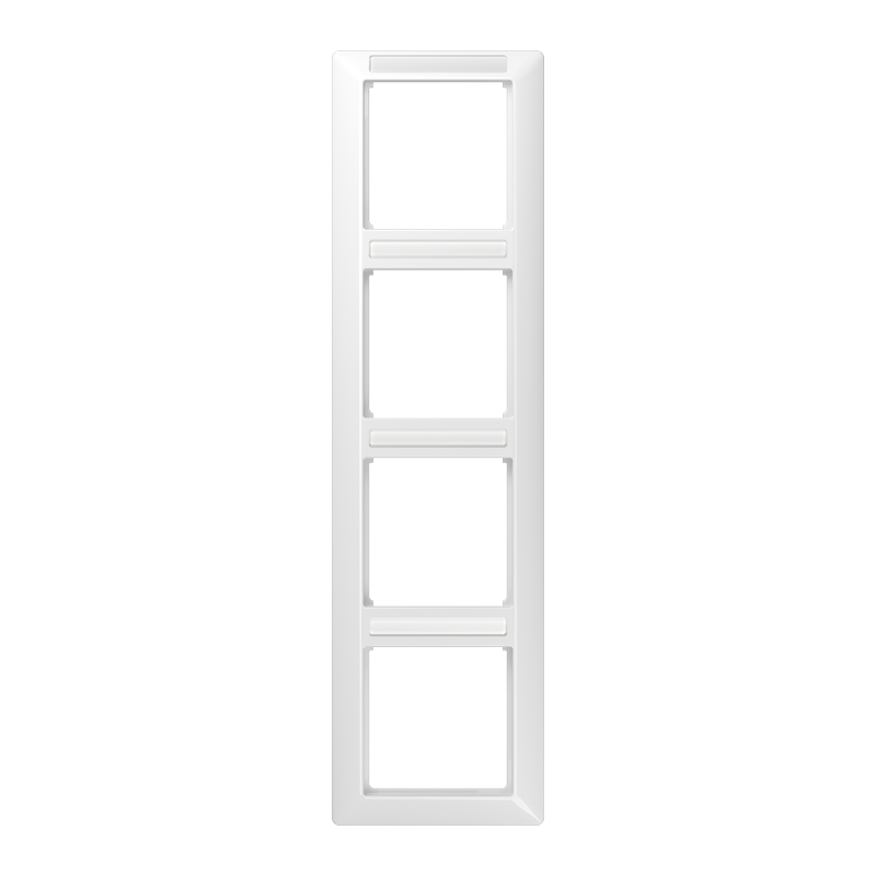 JUNG AS584BFINAWW Rahmen
 4-Fach mit Fenster für Beschriftungsfeldträger Alpinweiß