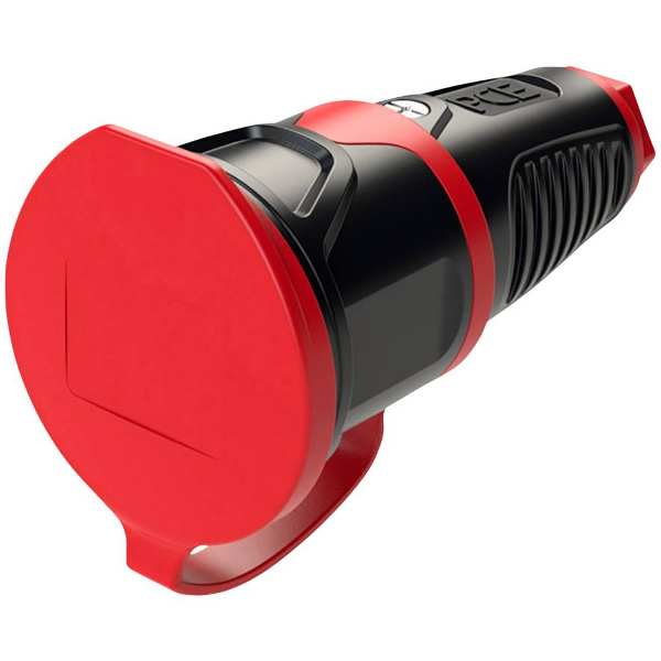 PCE 2521-sr Vollgummi Kupplung mit Deckel 16A 2p+E Schwarz IP44 PCE 2521-sr Vollgummi Kupplung mit Deckel 16A 2p+E Schwarz IP44