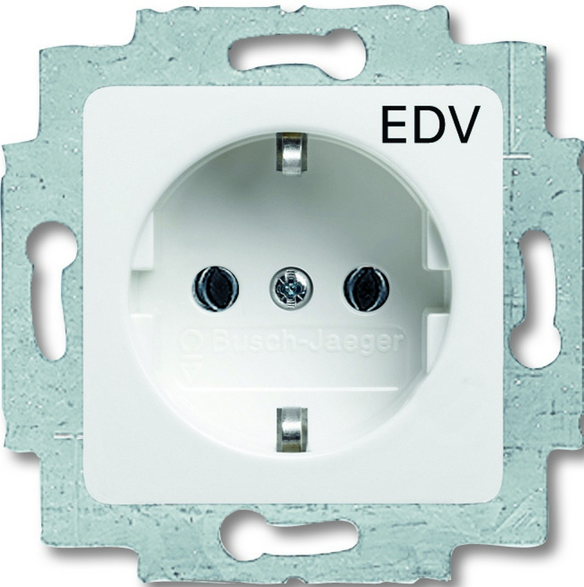 Busch-Jaeger 20EUCQ/DV-214 Steckdose 50x50mm "EDV" Alpinweiß Busch-Jaeger 20EUCQ/DV-214 Steckdose 50x50mm "EDV" Alpinweiß