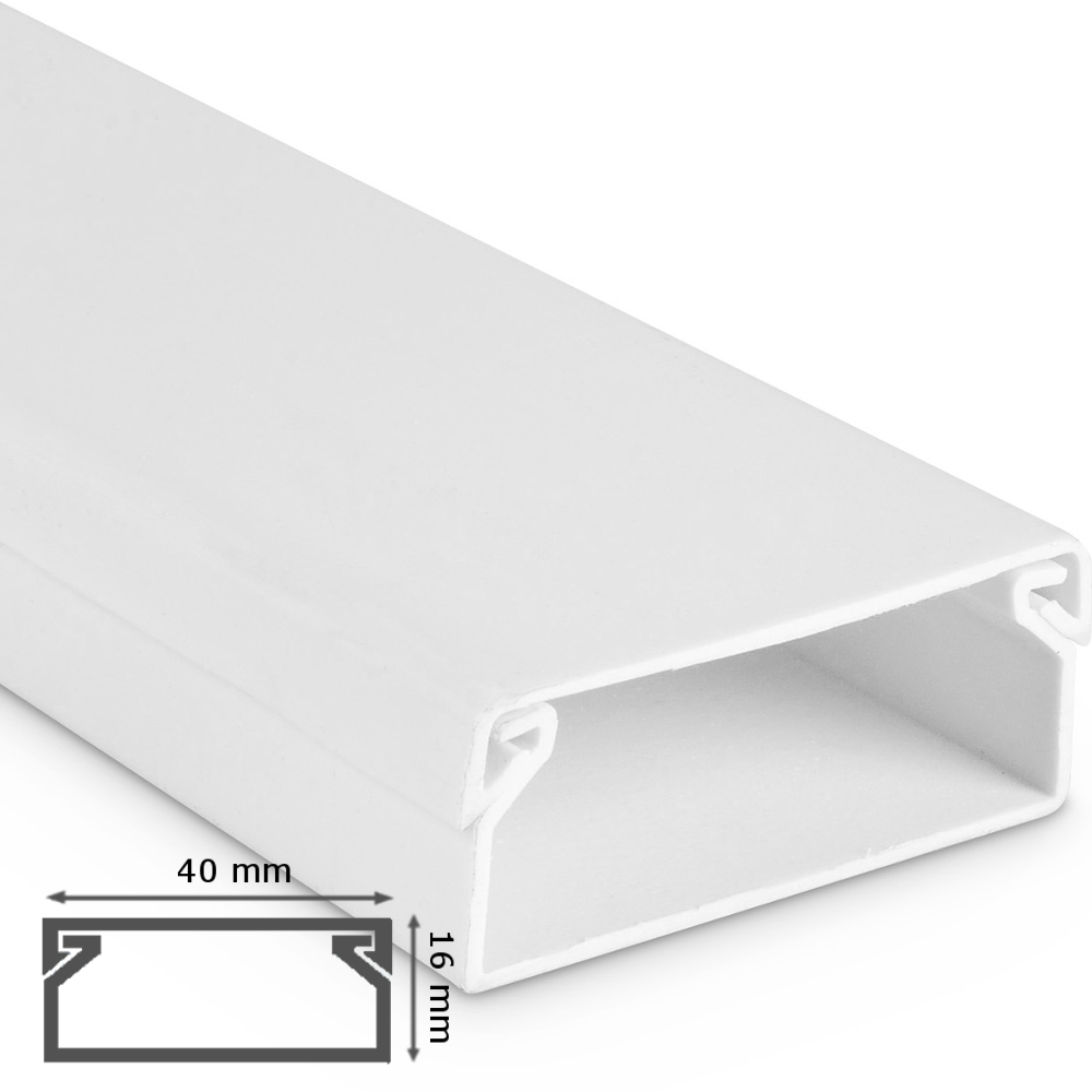Kabelkanal 16x40x1000mm Weiß Kabelkanal 16x40x1000mm Weiß