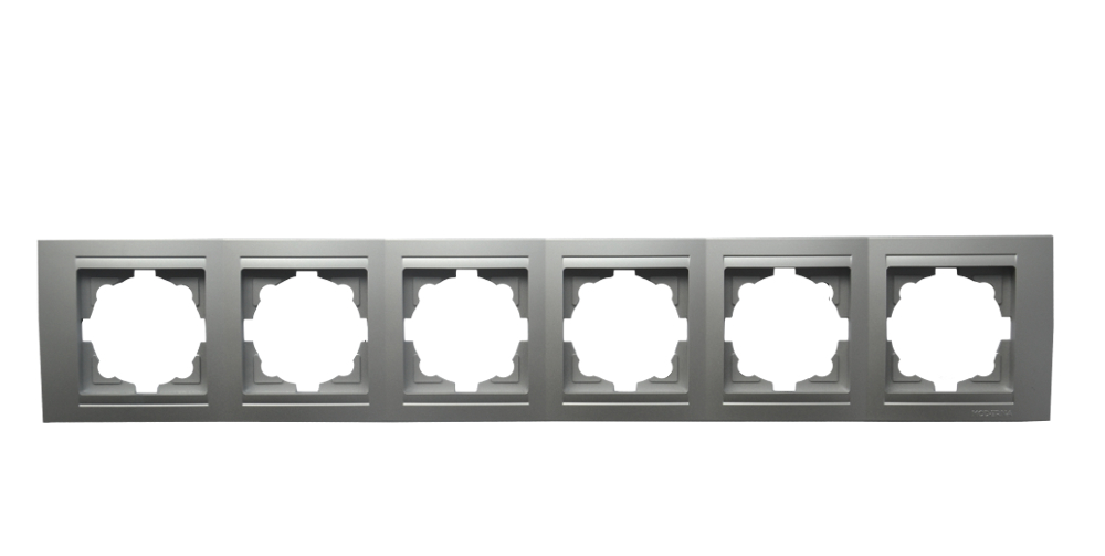 Moderna 6-Fach Abdeckrahmen Silber Moderna 6-Fach Abdeckrahmen Silber