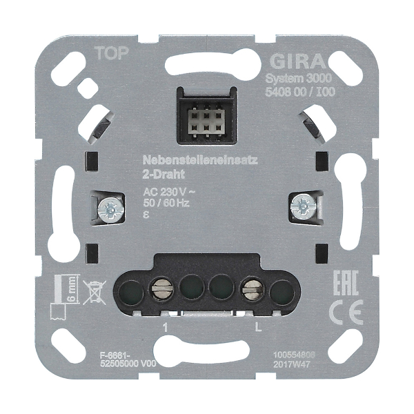 Gira 540800 Nebenstellen Einsatz 2-Draht System 3000