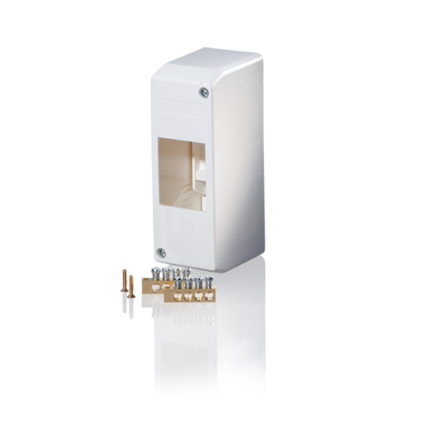 F-Tronic 7260011 AP Automatenkasten 140x50x65mm, 2 Module mit N/PE-Klemmen F-Tronic 7260011 AP Automatenkasten 140x50x65mm, 2 Module mit N/PE-Klemmen