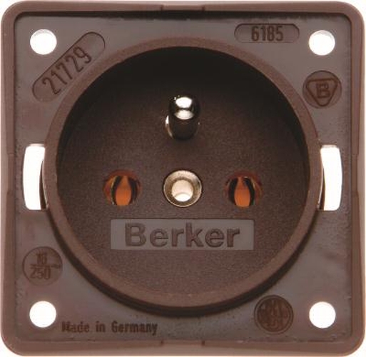 Berker 961852501 Steckdose mit Schutzkontaktstift Integro Braun Matt Berker 961852501 Steckdose mit Schutzkontaktstift Integro Braun Matt