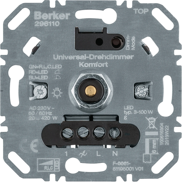 Berker Uni-Drehdimmer (R L C LED) 2973