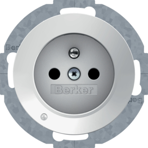 Berker 6765102089 Steckd. m. Schutzko.stift u. LED-Orientierungsl.,erh. Ber.-Schutz R.1/R.3 Pw,Gl.