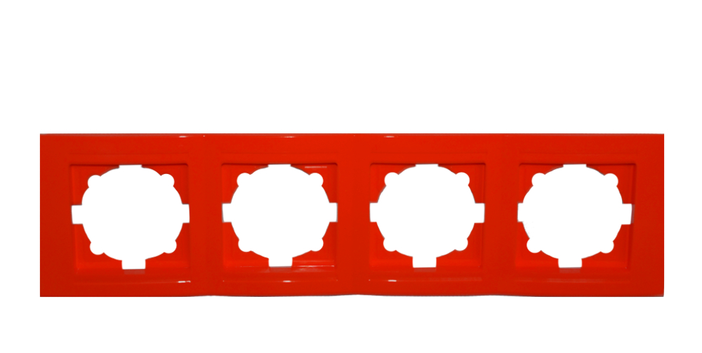 Moderna 4-Fach Abdeckrahmen Rot Moderna 4-Fach Abdeckrahmen Rot