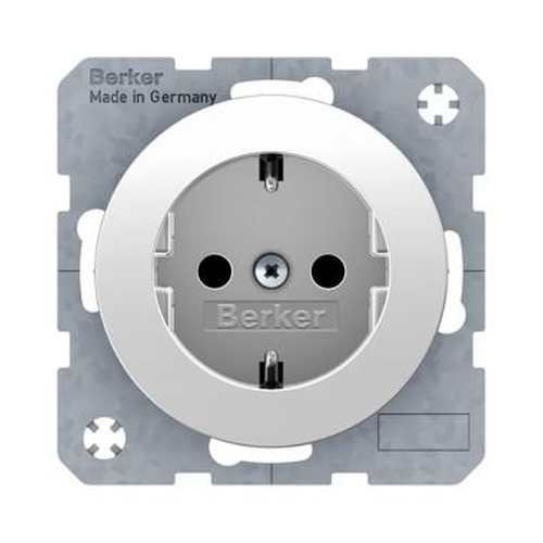 Berker 47232089 Steckdose SCHUKO mit erhöhtem Berührungsschutz R.1/R.3 Polarweiß, Glänzend