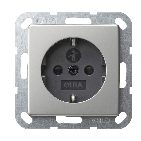 GIRA 4453600 Steckdosen-Einsatz mit EBS Edelstahl