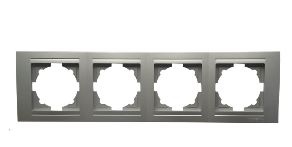 Moderna 4-Fach Abdeckrahmen Silber Moderna 4-Fach Abdeckrahmen Silber