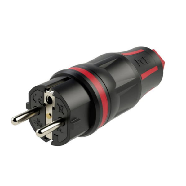 PCE 05721-sr Vollgummi Stecker 16A 2p+E Schwarz/Rot IP44 PCE 05721-sr Vollgummi Stecker 16A 2p+E Schwarz/Rot IP44