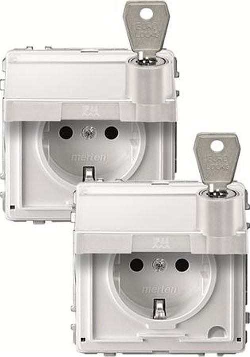 Merten MEG2318-7219 Schuko Steckdosen-Einsatz mit 2 gleichen Schließungen Polarweiß Merten MEG2318-7219 Schuko Steckdosen-Einsatz mit 2 gleichen Schließungen Polarweiß
