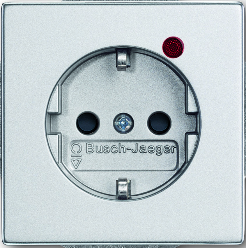 Busch-Jaeger 2310EUGL/VA-83-11 Steckdosen Einsatz "Busch-Protector®" Alusilber