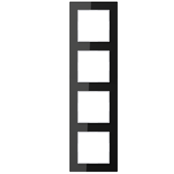 JUNG AC584GLSW Glasrahmen 4-Fach Schwarz JUNG AC584GLSW Glasrahmen 4-Fach Schwarz