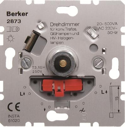 Berker 2873 Drehdimmer Einsätz NV mit Softrastung Hauselektronik Berker 2873 Drehdimmer Einsätz NV mit Softrastung Hauselektronik